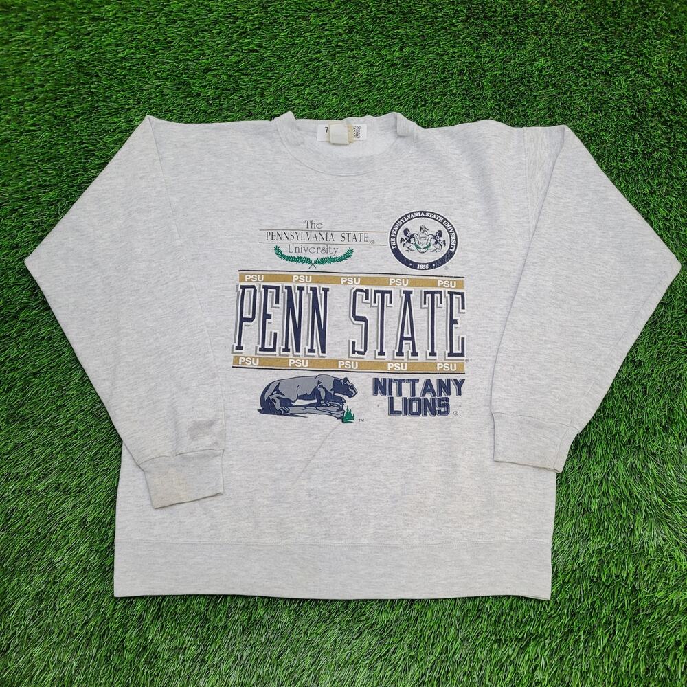 Vintage 80s Penn-State Sweatshirt Large 22x26 Nittany-Lions